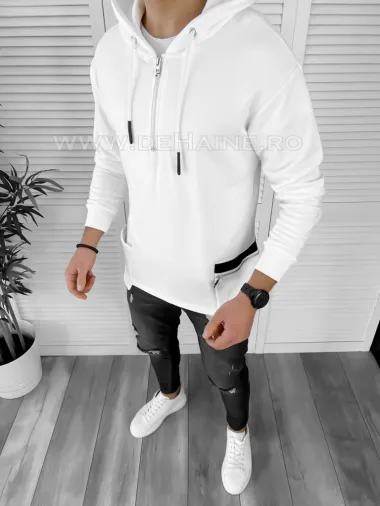 Hanorac barbati slim fit alb K177 37-2